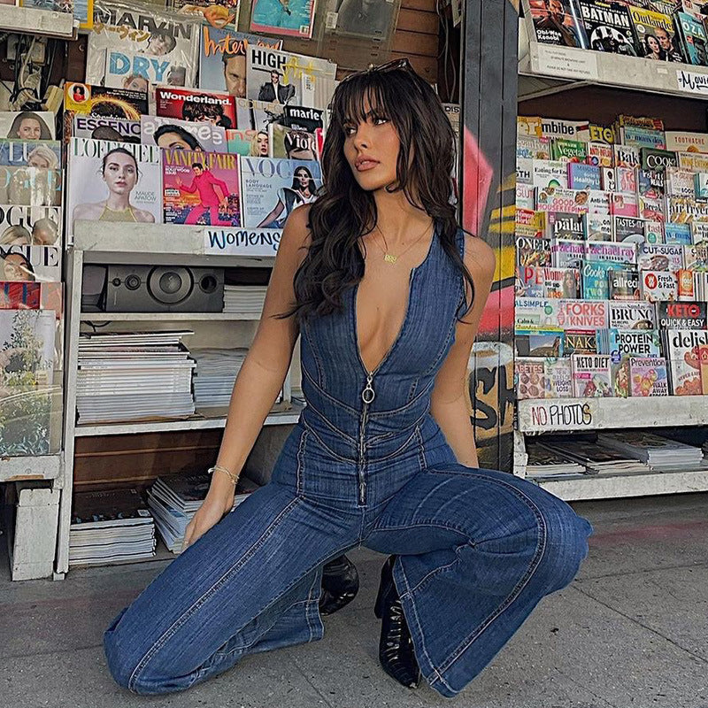 Heart Denim Jumpsuit